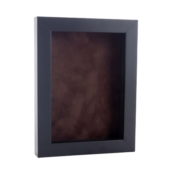 11x17 Black Shadowbox Frame - Interior Size 11x17 with 11/16" Usable Depth - Brown Acid-Free Suede Backing