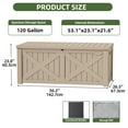 thumbnail image 3 of Uforic Outdoor 120 Gallon Large Resin Deck Box, Outdoor Storage Boxes with X-Shaped Front, for Patio Garden, Waterproof & Lockable, Light Brown, 3 of 9