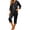 Black, variant on AKOEE Satin Capri Pajamas for Women 2 Piece Sets Soft 3/4 Sleeve Button Up Shirt Capris Pant Lounge Sleepwear (M, Blue)