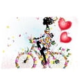 thumbnail image 1 of RYLABLUE Pretty Girl On The Bicycle Zippered Pillow Case 20x30 inches Two Sides Print, 1 of 1