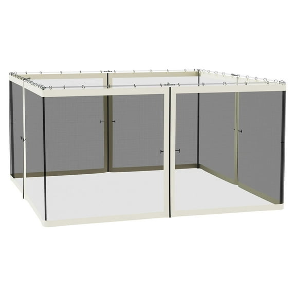 13x13 Gazebo Netting Replacement with Zippers - Black Canopy Side Panels - Outdoor Mosquito Netting for Patio Gazebo - 6.8' Height