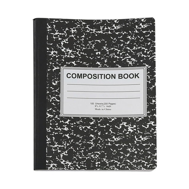 Notebook|Composition Notebook Wide Ruled With Double Sheets 200 Pages 100 Sheets Bound Cover For School Supplies Ideal Back To School