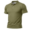 thumbnail image 6 of Mens Polo Shirts Casual Short Sleeve Moisture Wicking Breathable Solid Knit T-Shirts UPF50+ Athletic Collared Golf Shirts Army Green 3XL, 6 of 6