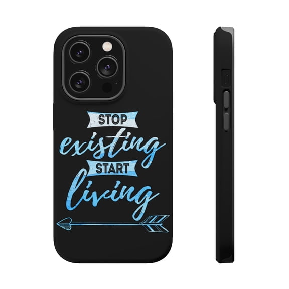 DistinctInk Tough Case for Apple iPhone 15 PRO (6.1" Screen), Compatible with MagSafe Charging - Stop Existing Start Living