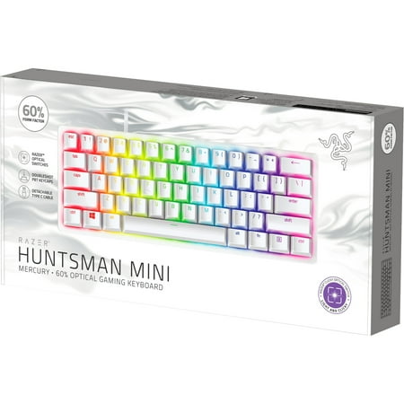 Razer - Huntsman Mini 60% Wired Optical Clicky Switch Gaming Keyboard with Chroma RGB Backlighting - Mercury