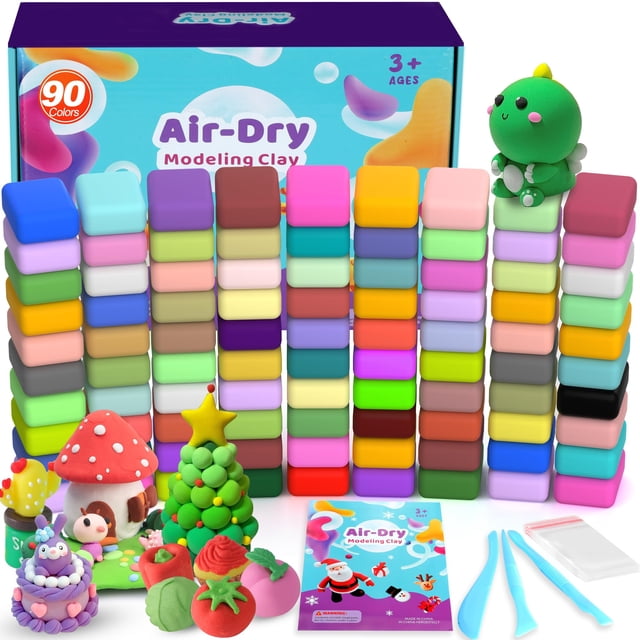 Arcilla de modelar Air Dry Clay ARTPAR de 90 colores para niños con herramientas