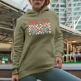 thumbnail image 2 of Retro Game Girl with Video Gaming Controller, Valentine's Day Gamer Gift, Sand Hooded Sweatshirt or Hoodie, Medium, 2 of 5