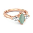 thumbnail image 2 of Solitaire 0.25 Ctw Marquise Cut Emerald 925 Sterling Silver Rose Vermeil Women Valentines Day Gifts Ring, 2 of 3