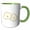 Green/White, variant on 3drose, Cute Kawaii Fried Cartoon Eggs Breakfast, 11oz Two-tone Black Mug
