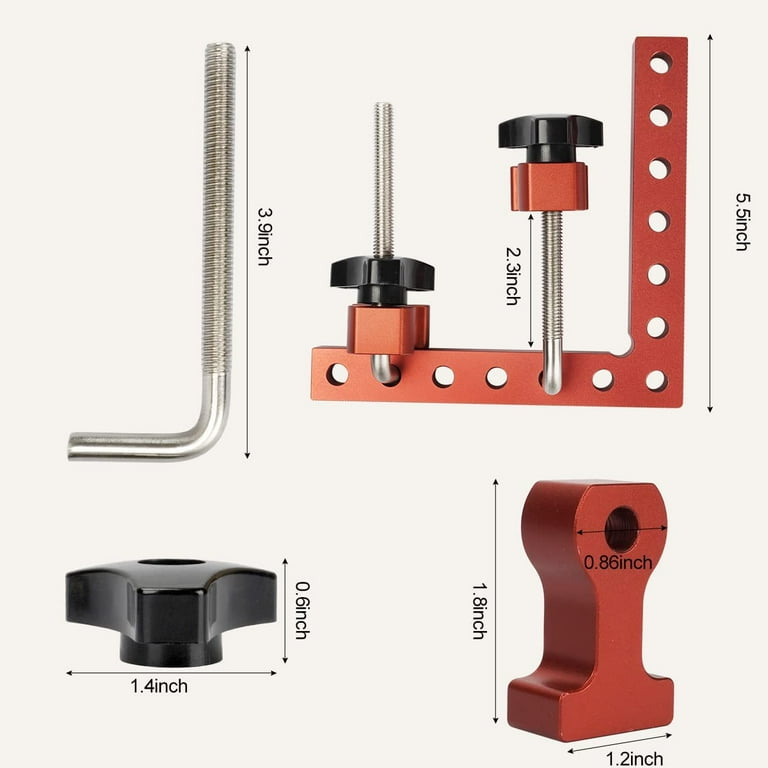 ALLmeter 90 Degree Positioning Squares Right Angle Clamps 14x14cm