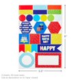 thumbnail image 2 of Hallmark Flat Birthday Wrapping Paper Sheets with Cutlines on Reverse (12 Folded Sheets with Sticker Seals) Happy Birthday, Red Confetti, Blue with Cakes, 2 of 9