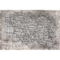 thumbnail image 3 of PI Galerie 14x11 Black Modern Framed Museum Art Print Titled - Tuscany Map White, 3 of 5