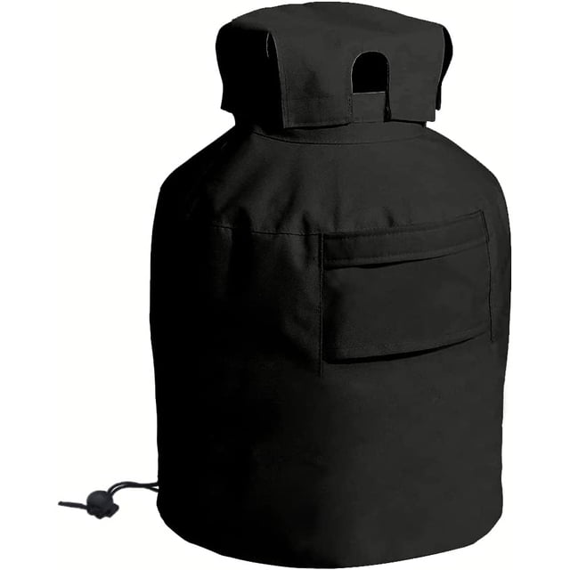 Housse de Réservoir de Propane 20LB, Embellir Cylindre de Réservoir, Housse de Réservoir de Gaz Propane Ventilée pour Remorque de Voyage avec Deux Poignées, Noir, Protection Tous Temps
