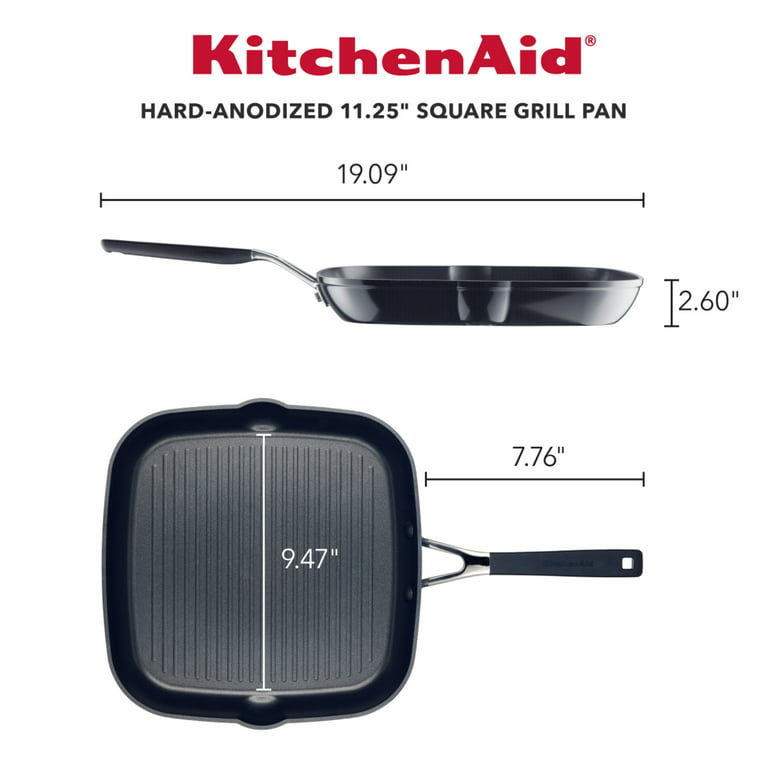 KitchenAid Hard Anodized 11.25 Square Grill Pan - Black