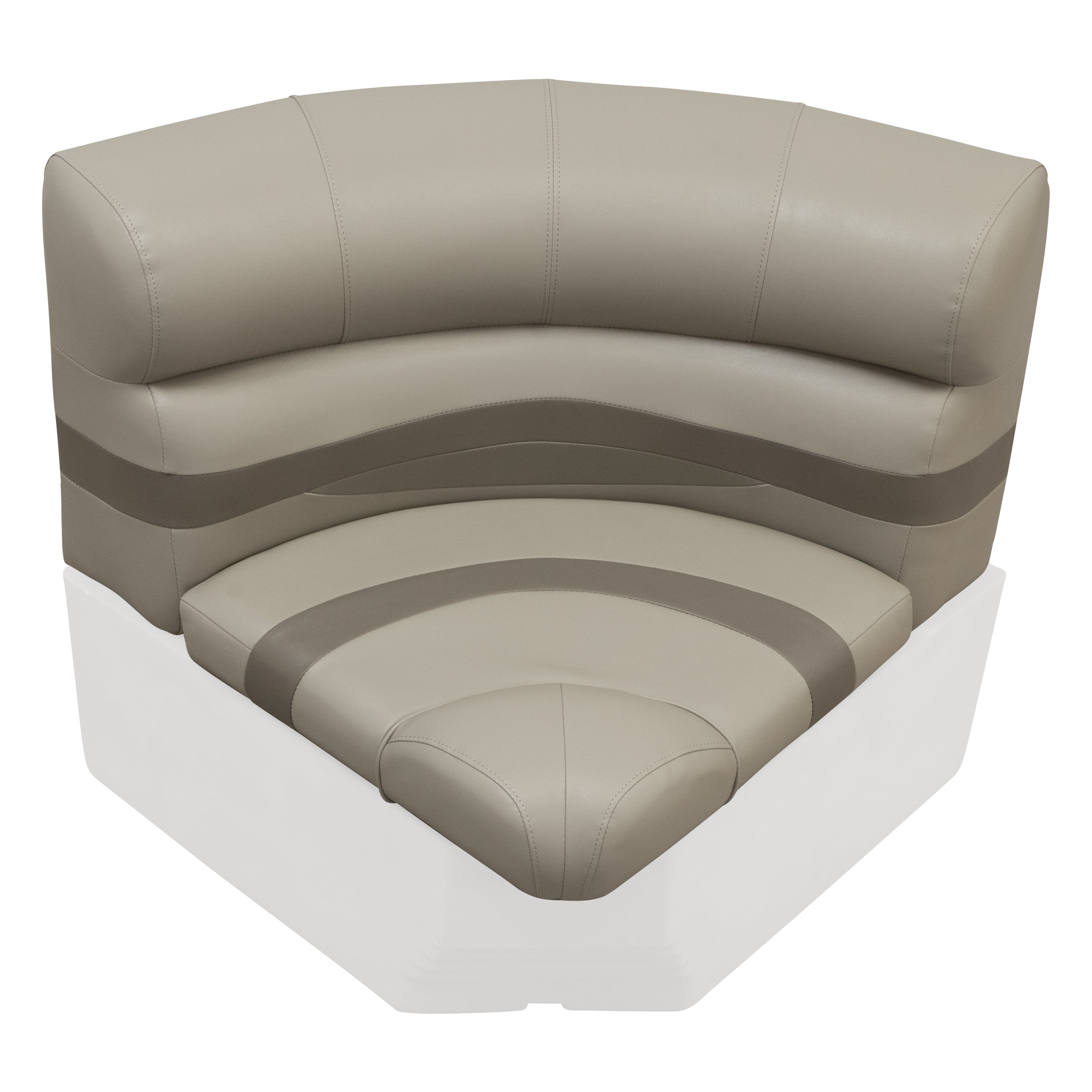Wise BM11028-1749 Premier Series Pontoon 28" Radius Corner Cushion Set - Mocha Java / Mushroom / Cafe