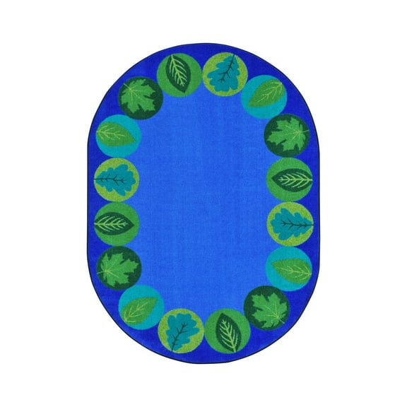 Joy Carpet Lively Leaves Multi 5'4" x 7'8" Oval