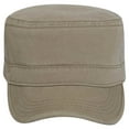 thumbnail image 2 of OTTO CAP Military Hat. Garment Washed Superior Cotton Twill Binding Trim Visor. 100% Cotton - Unstructured Soft Crown, Dark Khaki, 2 of 3