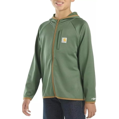 Carhartt Kid's Force® Long-Sleeve Full Zip Sweatshirt - Youth Big Boys Large 14/16 - Cilantro Green