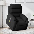 thumbnail image 2 of Sillón reclinable VidaXL de terciopelo negro con levantamiento eléctrico para masajes, sillón con in, 2 of 9