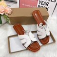 thumbnail image 5 of French Square Toe Sandals Women's Summer Beach Sandals H Slippers Outwear Fashionable Sandals Slides, 5 of 5
