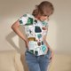 thumbnail image 3 of Balery Back To School A Body de cuello redondo de manga corta para mujer Tops de manga corta Tops básicos-X-Large, 3 of 7