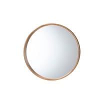 Baxton Studio Tazara Japandi Natural Round Accent Wall Mirror