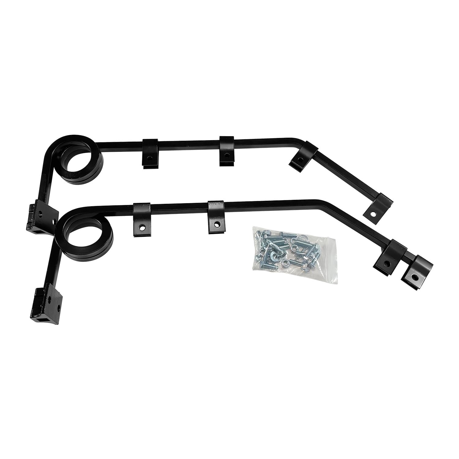 BST BSSP Pair Semi Truck Angled Mud Flap Hangers Kit Suspension Dampening Springs 2 Coils,Universal Mudflaps Steel Bracket,w/Aluminum Reflector for Semi-Trucks Trailers
