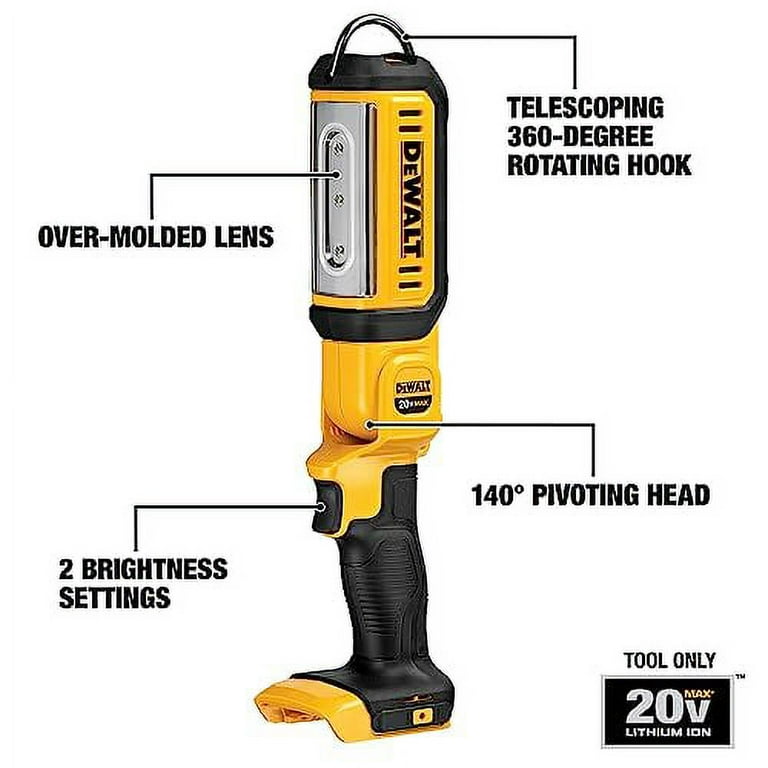 DEWALT 20V MAX LED Work Light 100 Degree Pivoting Head Up to