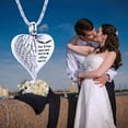 thumbnail image 5 of Love Heart Urn Necklace for Ashes Keepsake Memorial Cremation Jewelry Stainless Steel Angel Wing Ashes Holder Memorial Gift for Loss of Father/Mother/Pet, 5 of 10