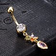 thumbnail image 2 of Colorful Butterfly Anti-allergy Stainless Steel Zircon Belly Navel Ring Gold Multi-Color, 2 of 2