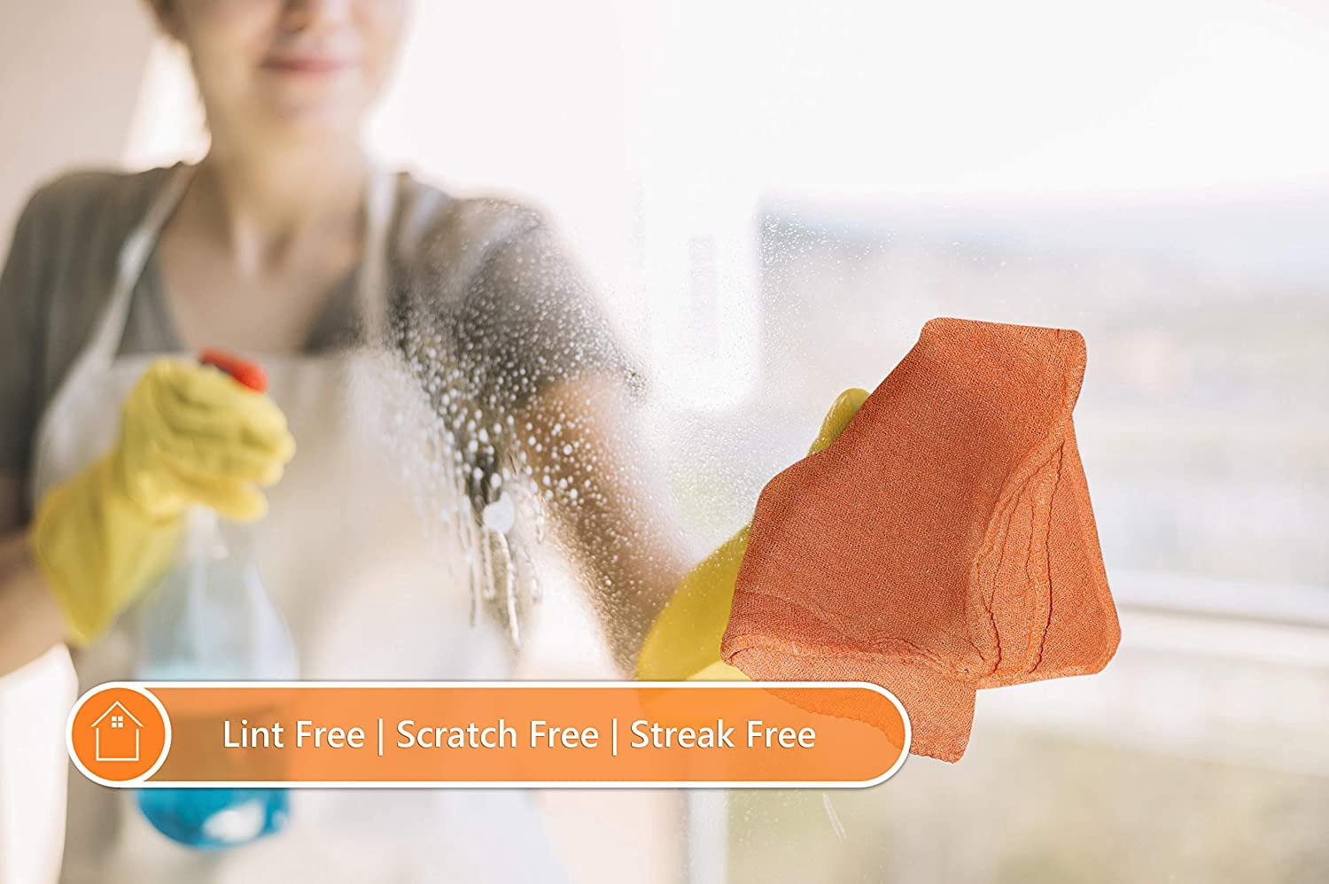 Cotton Homes Shop Towels Rags – Pack of 50- Orange ($0.33/Each)- 12 x14 Inch- Free 5 Shop Towels-Regenerated Cotton Multipurpose Cleaning towels, Paint Cloth, - Prewashed and Reusable.