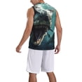 thumbnail image 2 of Pofeuu Underwater Dinosaur Shark Print Basketball Jersey, Shirts for Men Youth Basketball Jersey Crew Neck-Medium, 2 of 6