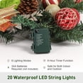 thumbnail image 5 of Trilenars 6 Feet Christmas Garland,With 20 Lights,Lighted Battery Operated Xmas Garland with Faux Flower Bow Pine Cones Xmas Balls & Leaves for Mantel Table Porch,Red Gold, 5 of 7