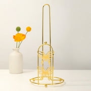 1pc Standing Iron Paper Towel Holder With Luxury Design, Can Hold Water Bottles/Butterflies/Coconut Trees/Feathers/Orchid, Lazy Storage Rack