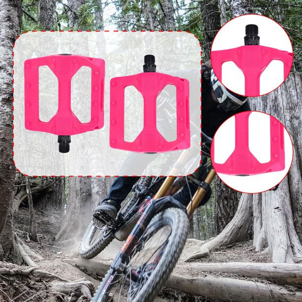 Pedales de bicicleta antideslizantes con reflectores, ligeros, para bicicletas de adultos y de carretera, repuestos universales, pedales planos. Rosa