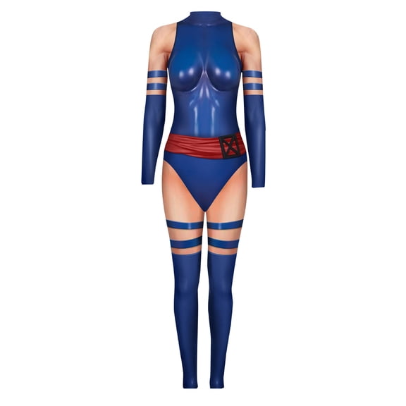 Halloween Superhero Costume,Comic Character Jumpsuit Cosplay Outfit, Fantasy Party Dress Up Costume Set for Halloween Events and Theme Activities,Size L