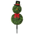 thumbnail image 2 of Eespoir Christmas Snowman Topiary 30 Inchs, Artificial Snowman Shaped Tree, Faux Snowman Plant, With Red Bow Santa Hat For Outdoor Indoor Home Porch, 2 of 5
