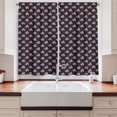 thumbnail image 2 of Ambesonne Floral Kitchen Curtains, Sketch Orchid Flowers Art, 55"x39", Lavender Blue and Brown, 2 of 3