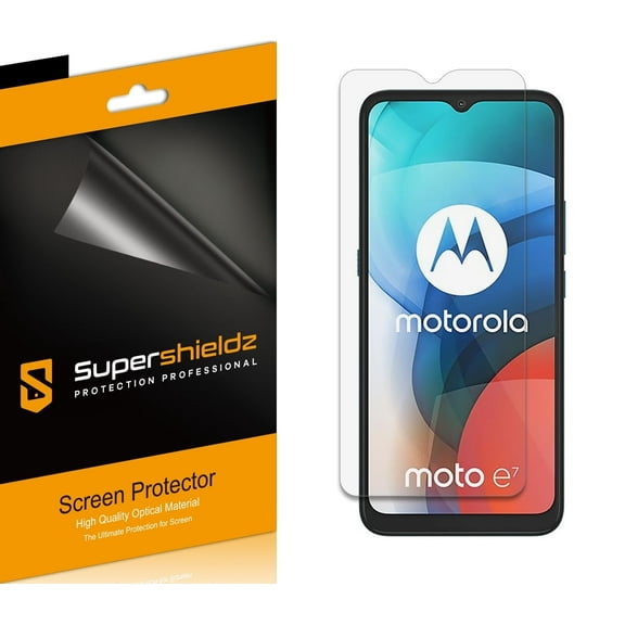 [6-Pack] Supershieldz for Motorola Moto E7 / Moto E7 Plus Screen Protector, Anti-Bubble High Definition (HD) Clear Shield