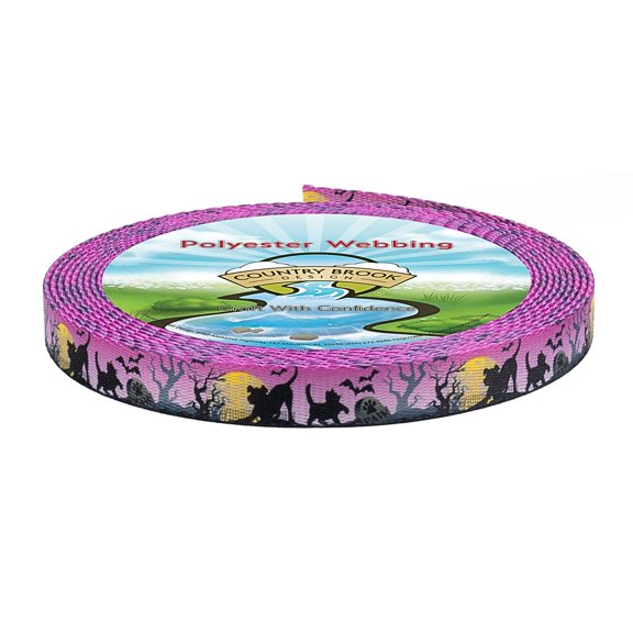 Country Brook Design - Graveyard Polyester Webbing (5/8 Inch, 50 Yards)