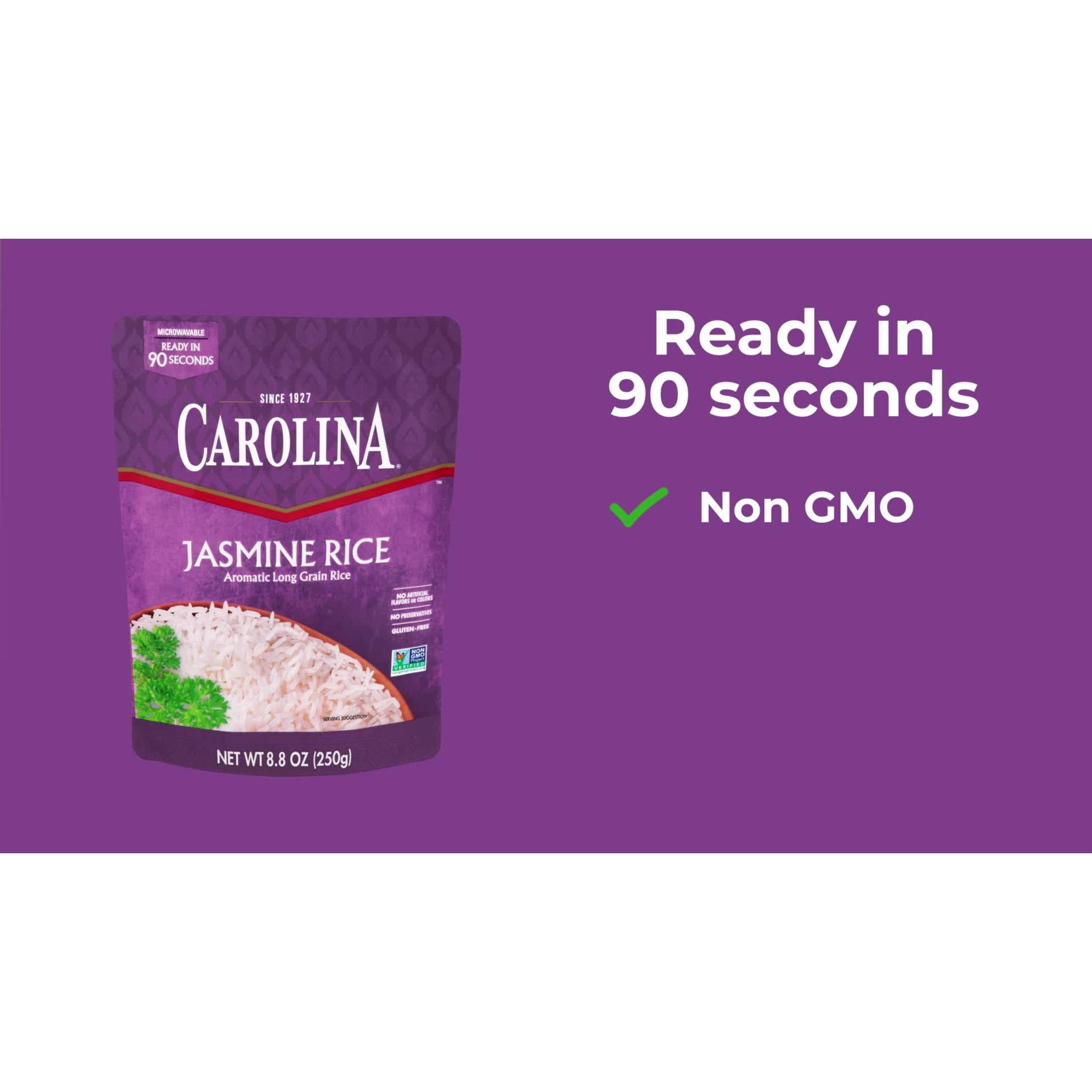 (6 pack) Carolina Ready-to-Eat White Jasmine Rice, Microwaveable Rice, Gluten Free, 8.8 oz Pouch
