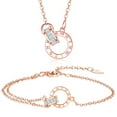 thumbnail image 2 of Romantic Elegant Roman Numeral Ring Necklace Bracelet Set, 2 of 6