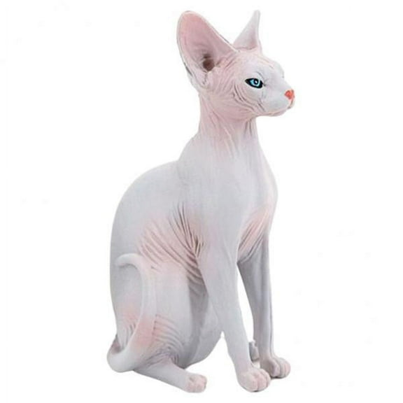 guohui 2xPlastic Solid Cat Figurine Hairless Cat Statues for Home Garden Decor Right 2 Pcs
