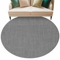 thumbnail image 2 of Dark Gray 5ft Round Rug, Farmhouse Burlap Solid Grey Color Modern Linen Texture Non-Skid Rubber Backing Large Area Rugs - Living Room Bedroom Home Office, Indoor Floor Mat Carpets Washable Rug, 2 of 9