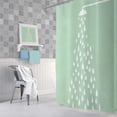 thumbnail image 4 of Green and White Shower Curtain, Funny Modern Abstract Polka Dot Fabric Shower Curtains Set for Kids Boys Girls Bathroom Decorative, Cute Fun Simple Restroom Decor Accessories with Hooks 72X72 Inch, 4 of 7