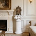 thumbnail image 6 of 15.75" H Classic Roman Column Design,Elegant White Resin Plinth Base for Garden Statues and Home Decor,White, 6 of 7