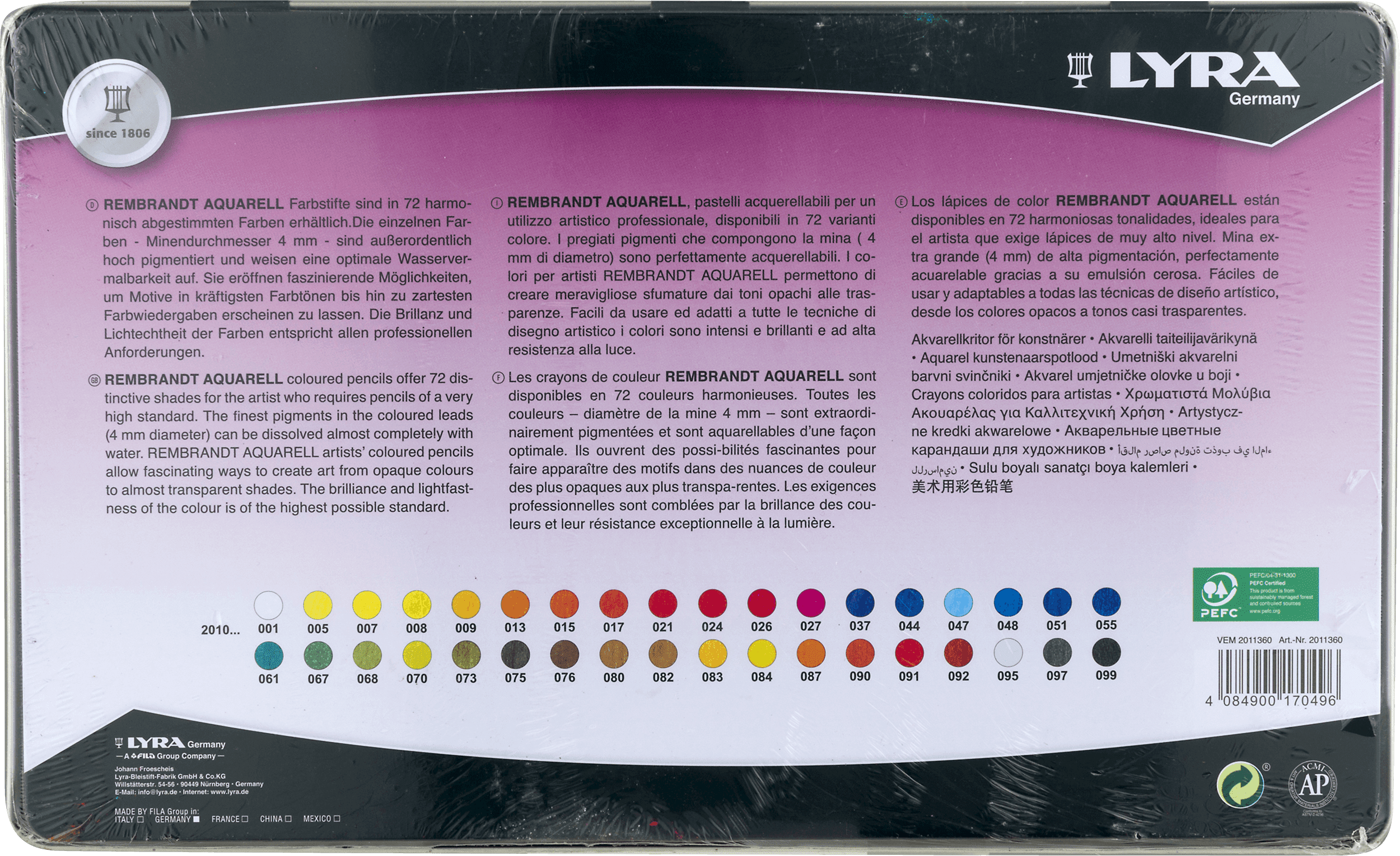 Lyra Aquarell Colored Pencil Set, 36-Colors