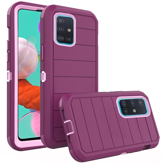 Asuwish Compatible with Samsung Galaxy A51 4G Phone Case Hybrid Rugged Shockproof Hard Protective Drop Proof Full Body Heavy Duty Mobile Cell Cover for A 51 M40S 51A A515F S51 Women Men Purple