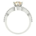thumbnail image 4 of 1.52 ct Brilliant Round Cut Natural Morganite 18K White Gold Solitaire with Accents Engagement Bridal Wedding Ring Band Set size 11, 4 of 7