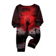thumbnail image 4 of Cozy Comfy Matching Family Halloween Pajamas PJs Set, Cute Pumpkin Ghost Long Sleeve Loungewear Sleepwear Nightwear Gifts, 4 of 4